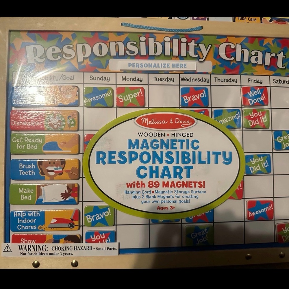 Melissa & Doug Magnetic Responsibility Chart - Blue, Red, Green, Yellow